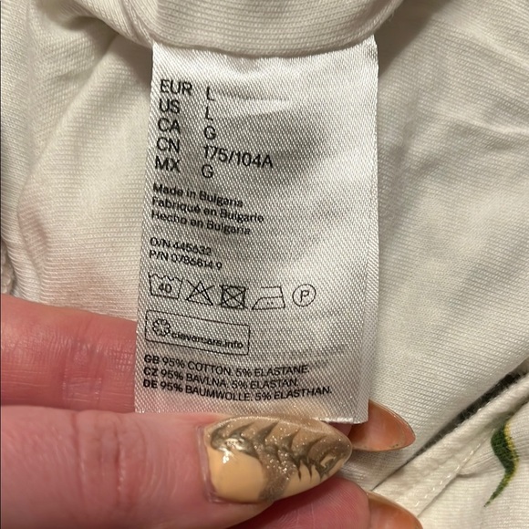 H&M White Sleeveless Vacation Bodysuit with Green Tropical Leaf Print - Picture 3 of 6